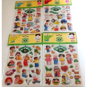 Vintage Lot of 4 Cabbage Patch Kids Puffy Stickers 1983 Diamond Toy Makers